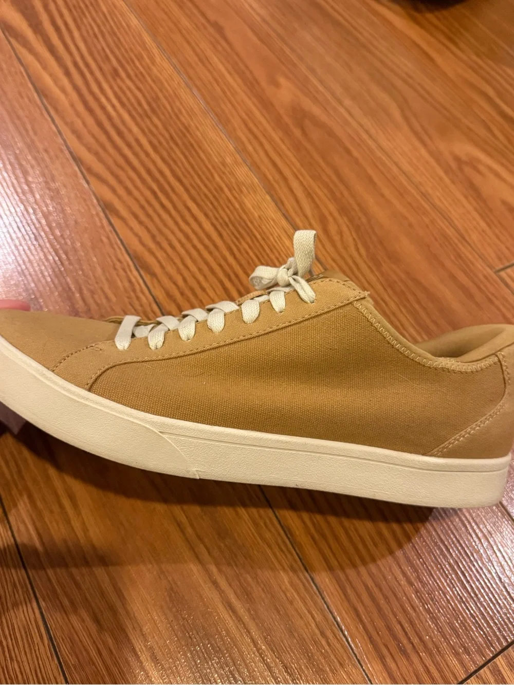 Kizik Tan Brown Canvas Low Top Sneakers Neutral Casual Walking Shoes Womens 10